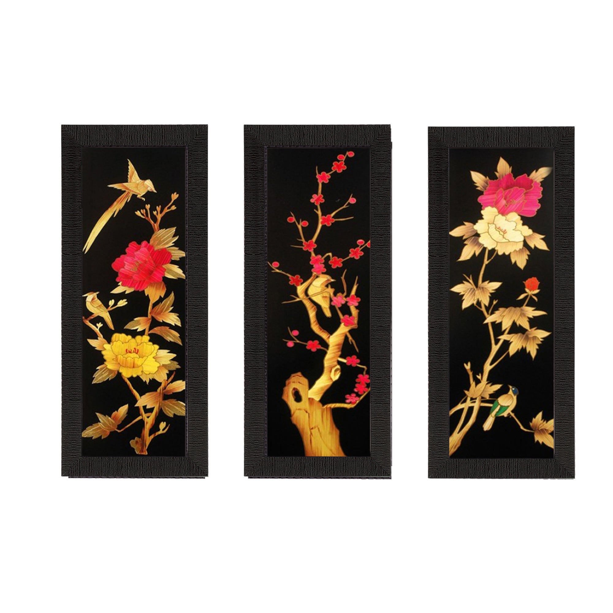 Set of 3 Satin Matt Textured Art Painting Kafalo