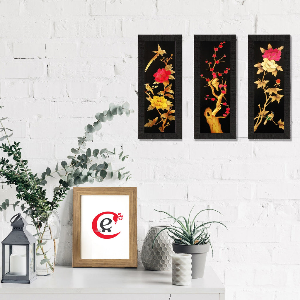 Set of 3 Satin Matt Textured Art Painting Kafalo