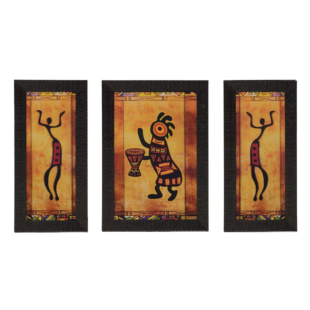 Set of 3 Satin Matt Textured Art Painting Kafalo