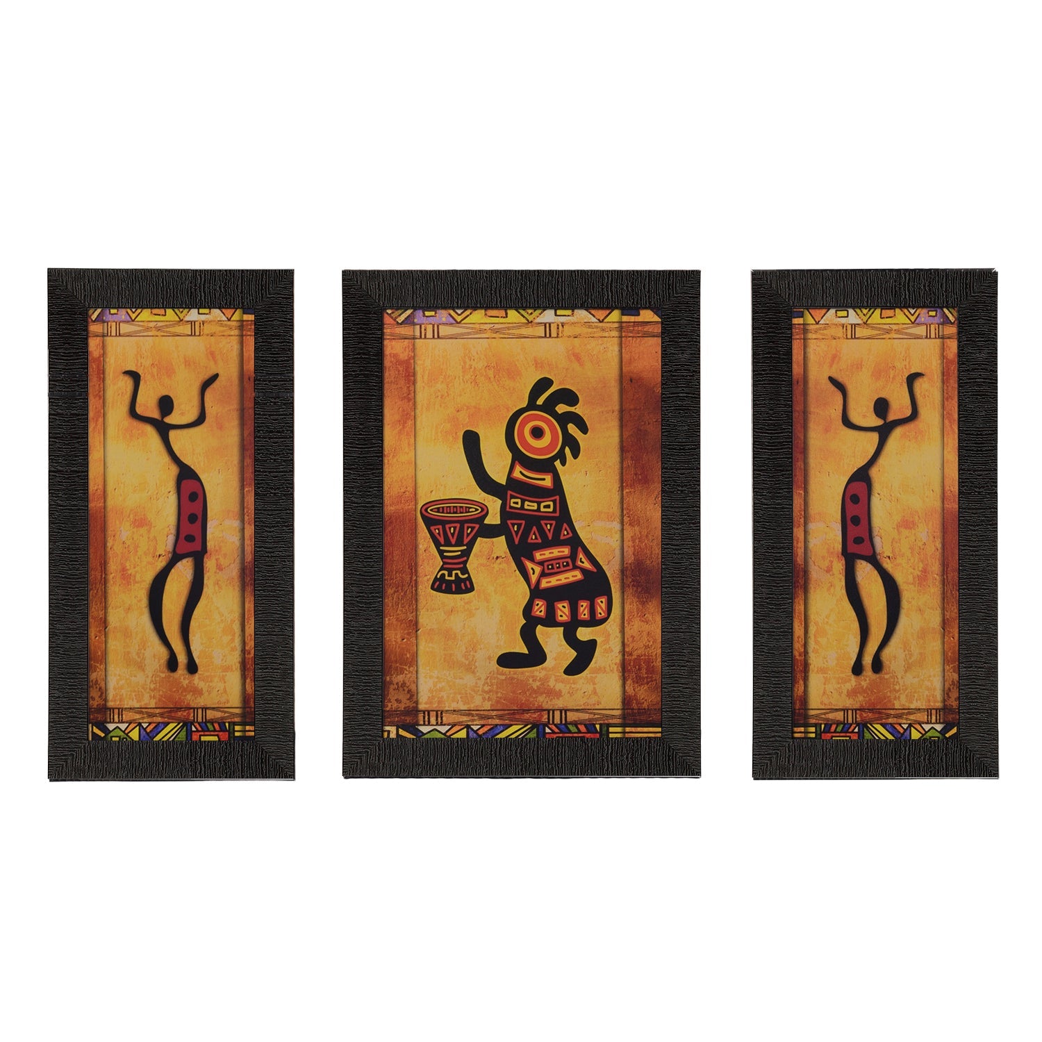 Set of 3 Satin Matt Textured Art Painting Kafalo