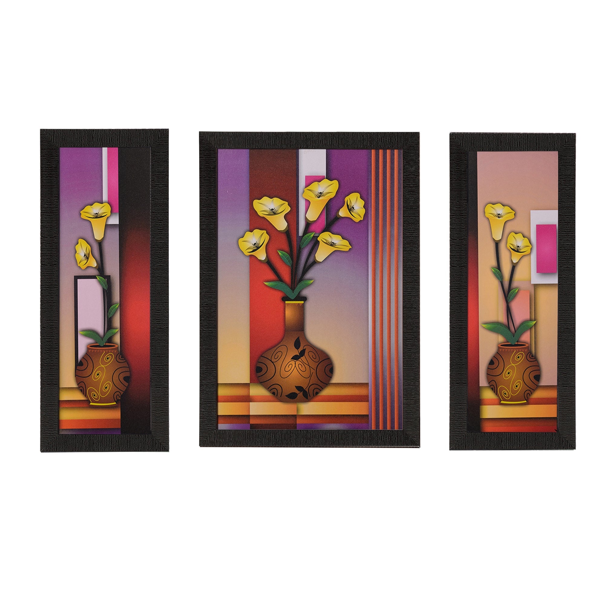 Set of 3 Satin Matt Textured Art Painting Kafalo
