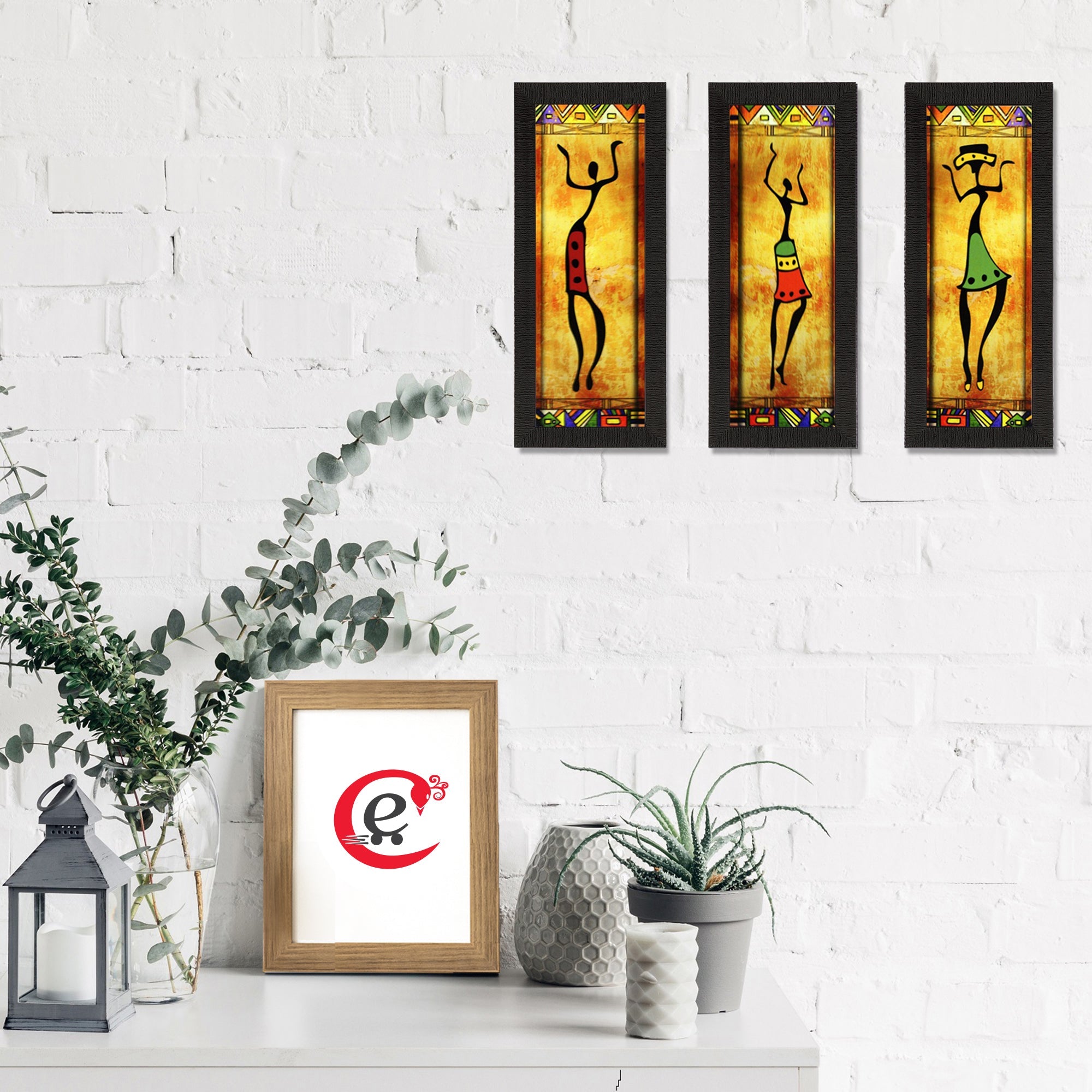 Set of 3 Satin Matt Textured Art Painting Kafalo