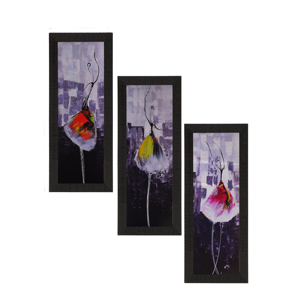 Set Of 3 Dancing Girl Satin Matt Texture UV Art Painting Kafalo