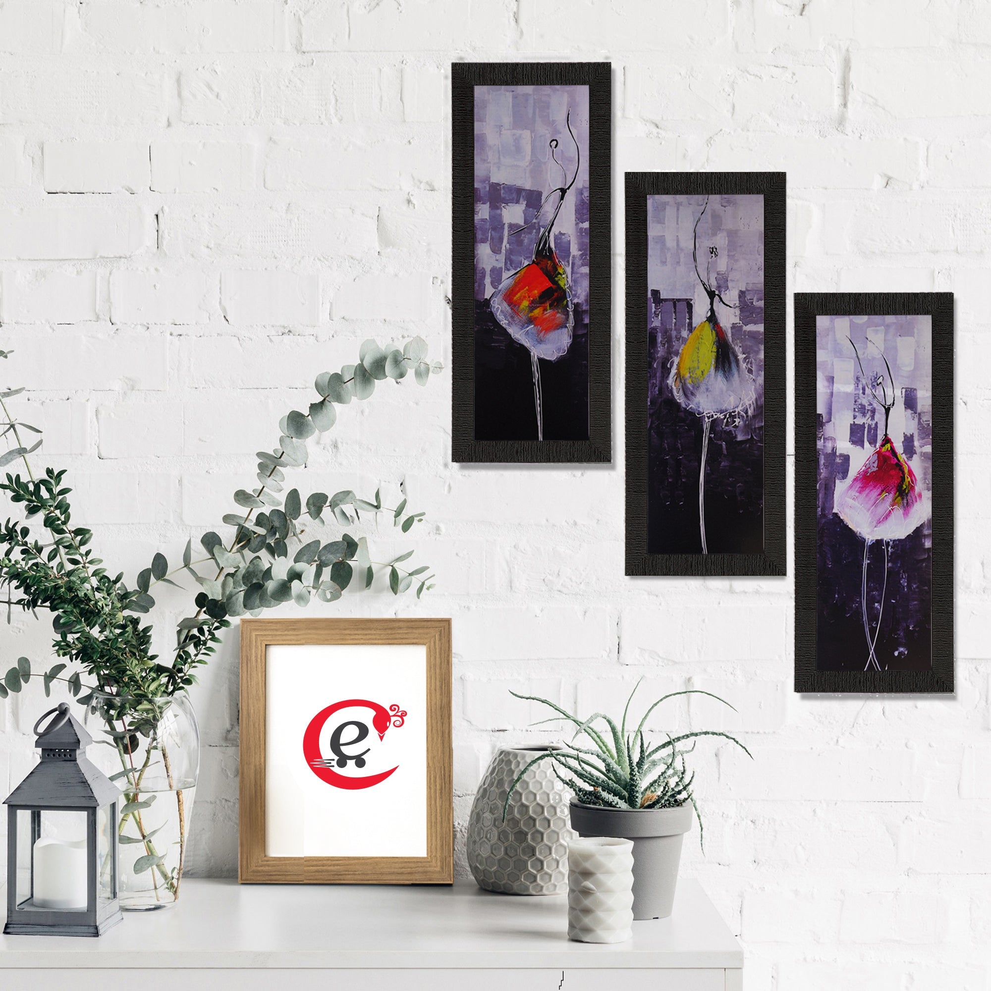 Set Of 3 Dancing Girl Satin Matt Texture UV Art Painting Kafalo