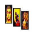 Set Of 3 Lord Buddha Satin Matt Texture UV Art Painting Kafalo