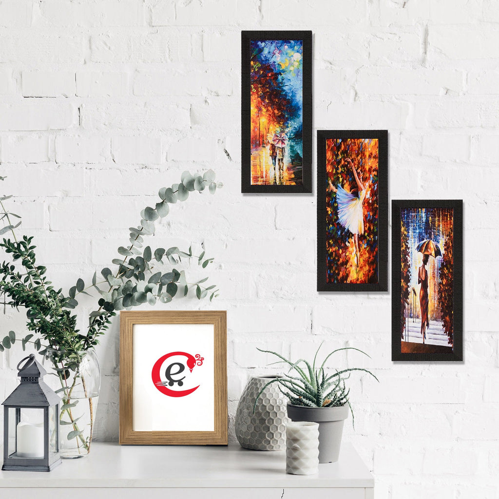 Set Of 3 Beautiful Loving Couple Satin Matt Texture UV Art Painting Kafalo