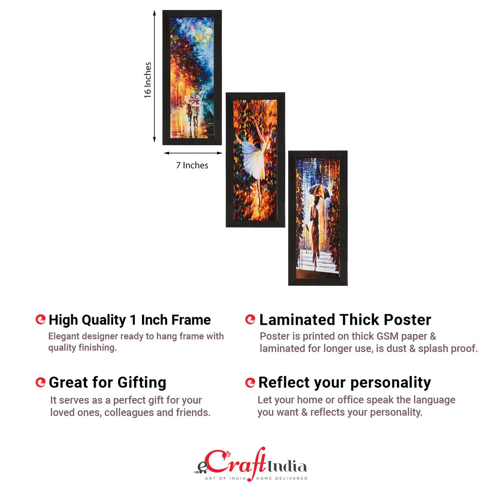 Set Of 3 Beautiful Loving Couple Satin Matt Texture UV Art Painting Kafalo