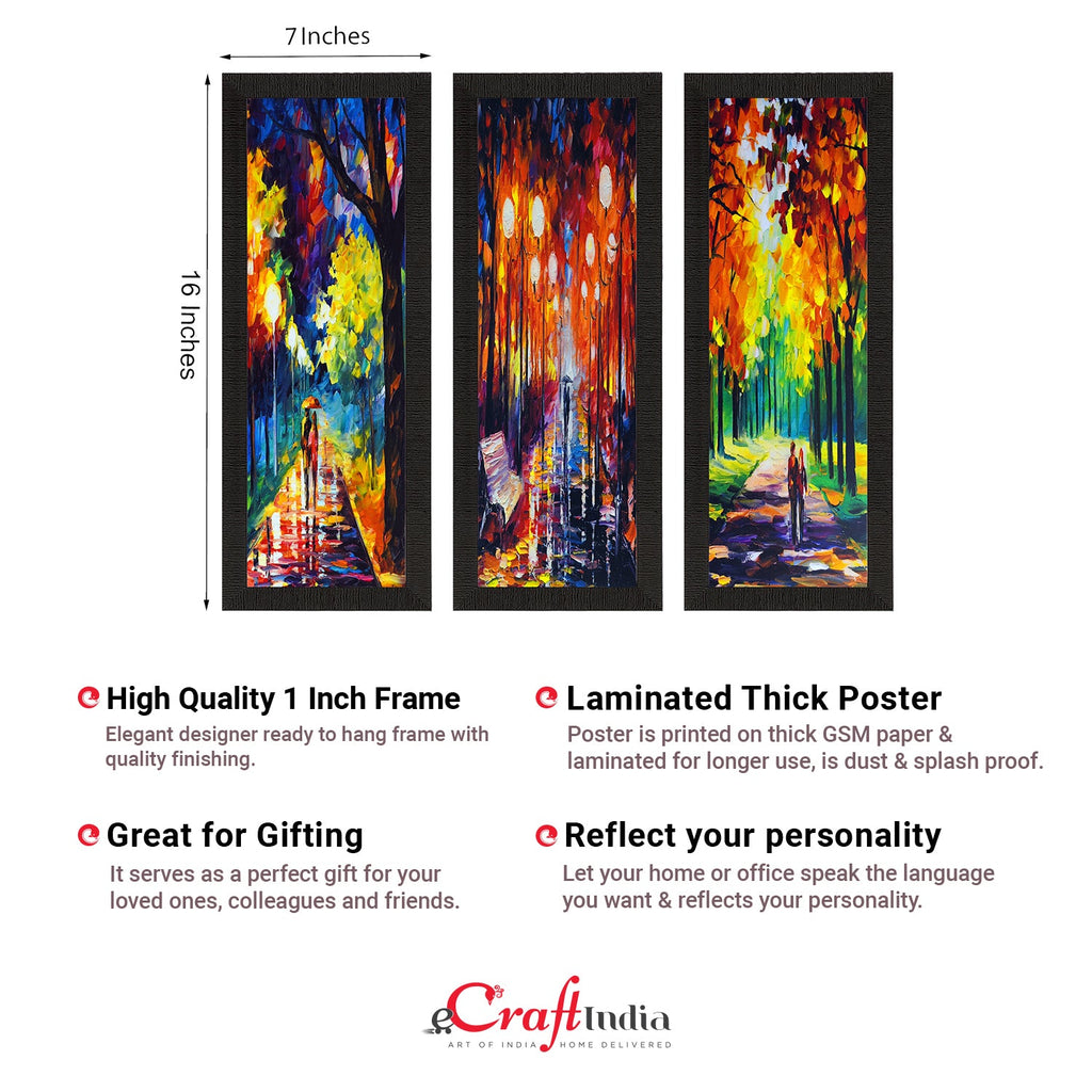 Set Of 3 Beautiful Loving Couple Satin Matt Texture UV Art Painting Kafalo