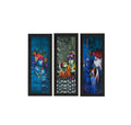 Set Of 3 Radha Krishna Satin Matt Texture UV Art Painting Kafalo