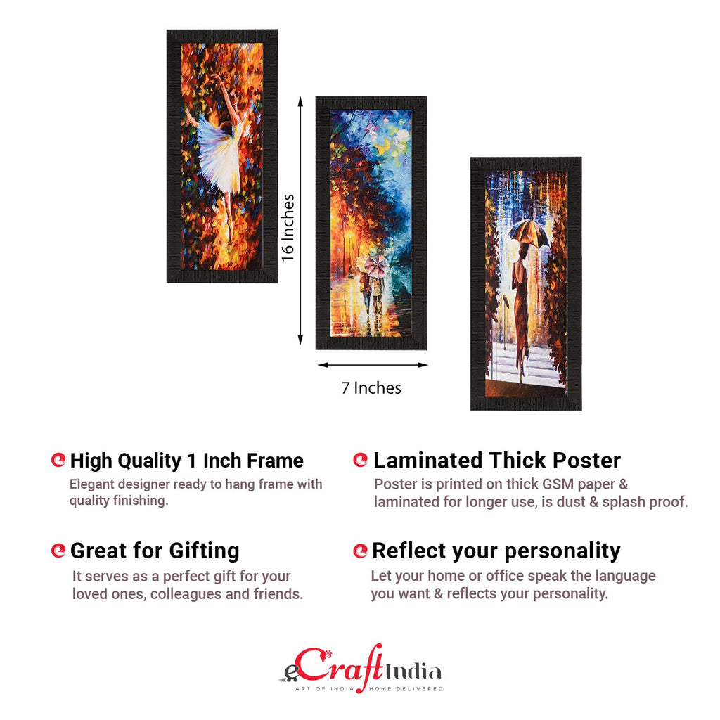 Set Of 3 Beautiful Loving Couple Satin Matt Texture UV Art Painting Kafalo