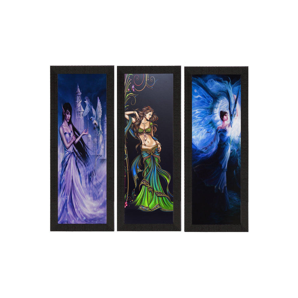 Set Of 3 Beautiful Angels Satin Matt Texture UV Art Painting Kafalo