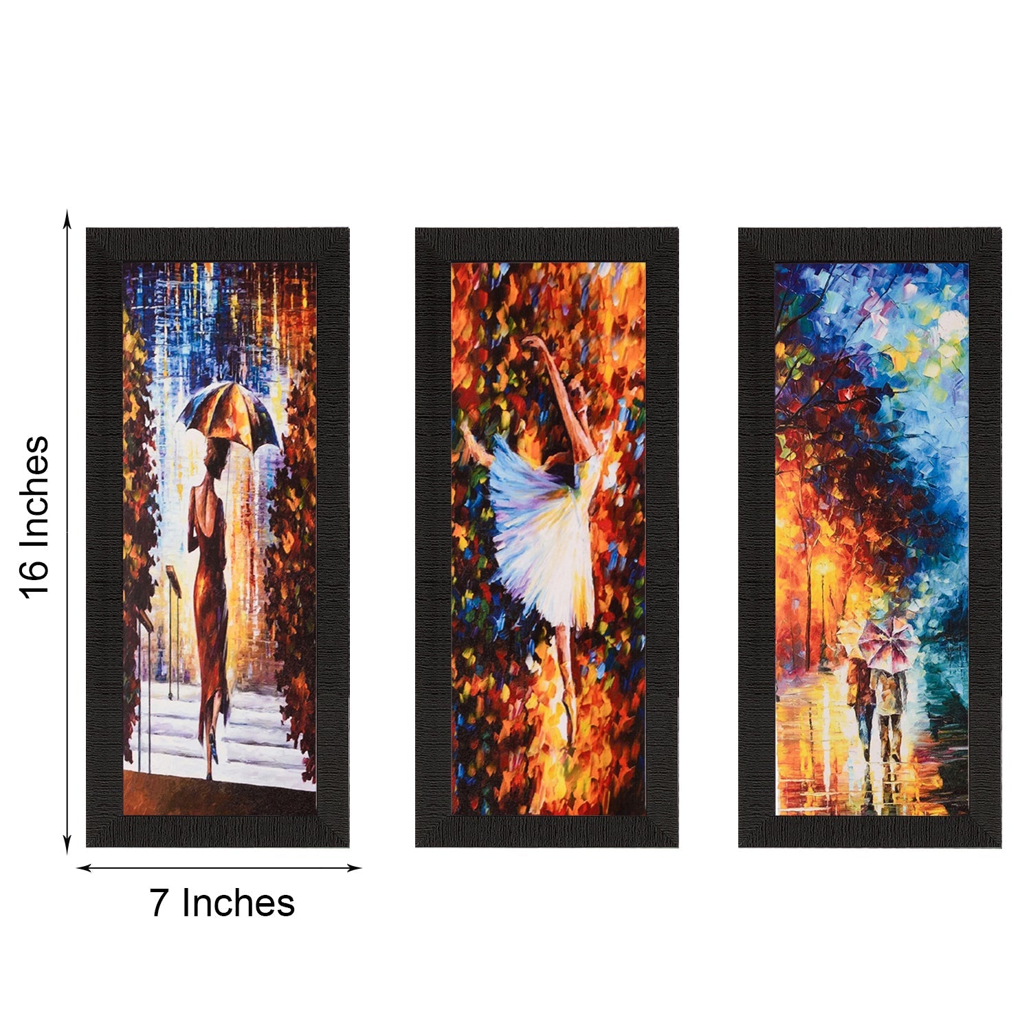 Set Of 3 Couple Love Moments Satin Matt Texture UV Art Painting Kafalo