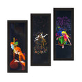 Set Of 3 Radha Krishna Satin Matt Texture UV Art Painting Kafalo