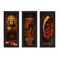 Set Of 3 Ganesha & Buddha Satin Matt Texture UV Art Painting Kafalo
