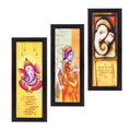 Set Of 3 Radha Krishna, Ganesha, Buddha Satin Matt Texture UV Art Painting Kafalo