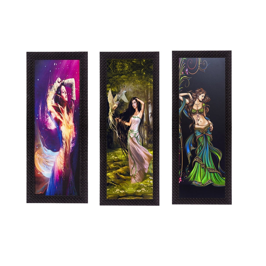 Set Of 3 Dancing Angels Satin Matt Texture UV Art Painting Kafalo