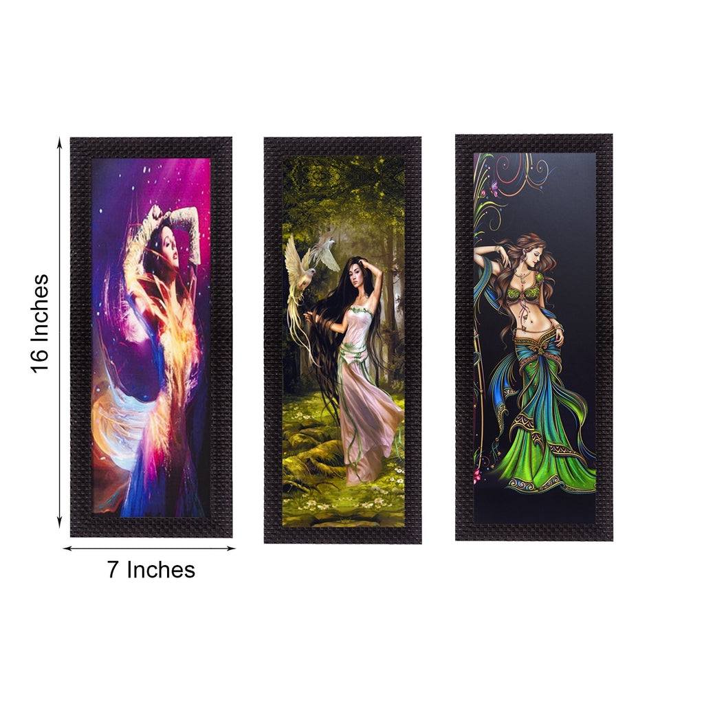 Set Of 3 Dancing Angels Satin Matt Texture UV Art Painting Kafalo