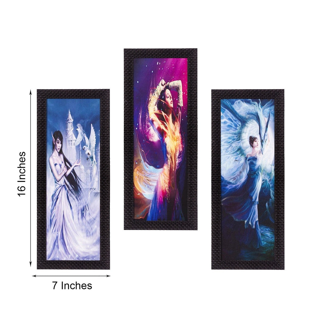 Set Of 3 Dancing Angels Satin Matt Texture UV Art Painting Kafalo