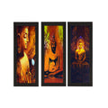 Set Of 3 Lord Buddha Satin Matt Texture UV Art Painting Kafalo