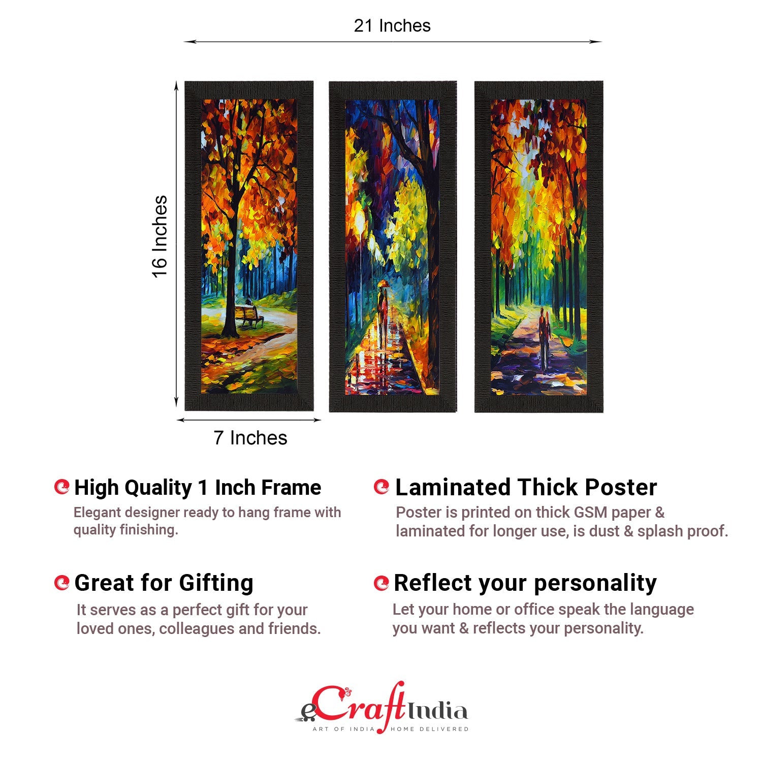 Set Of 3 Couple Love Moments Satin Matt Texture UV Art Painting Kafalo