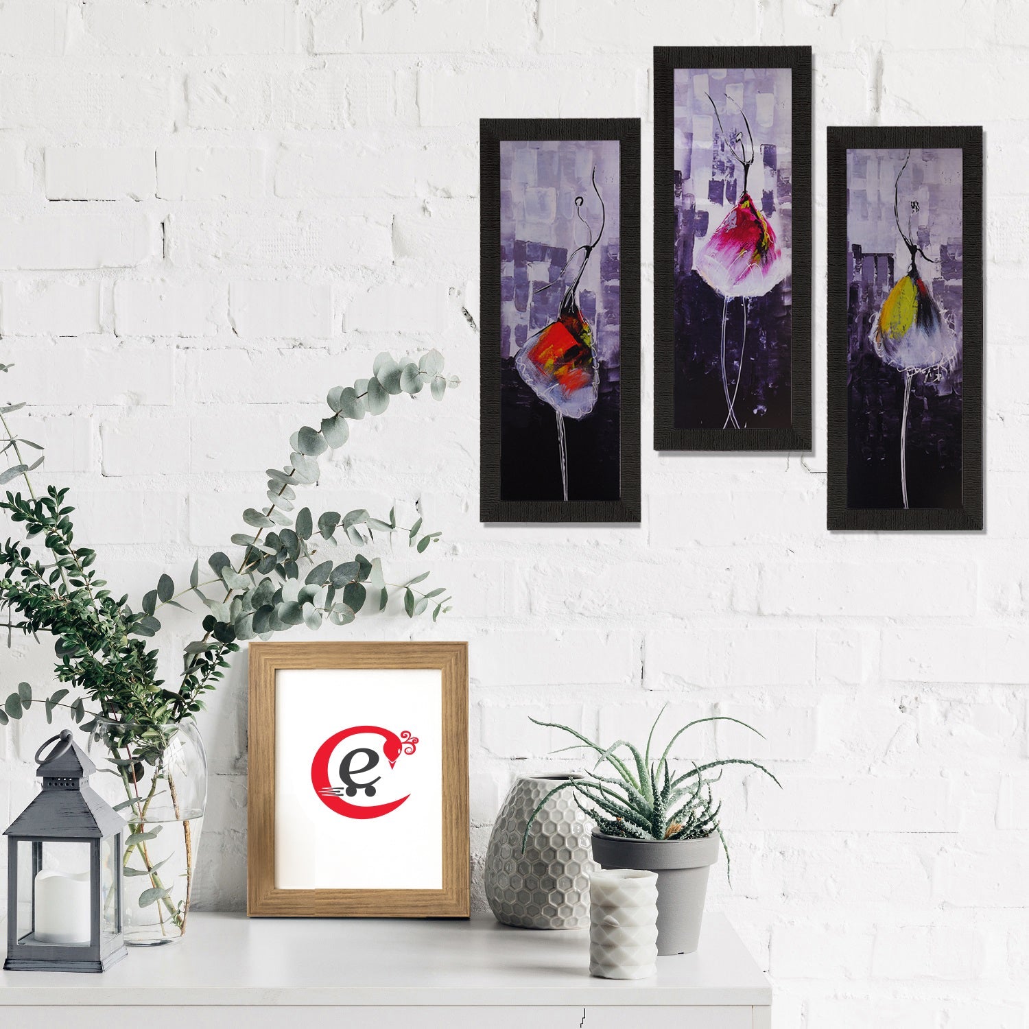 Set Of 3 Beautiful Angels Satin Matt Texture UV Art Painting Kafalo