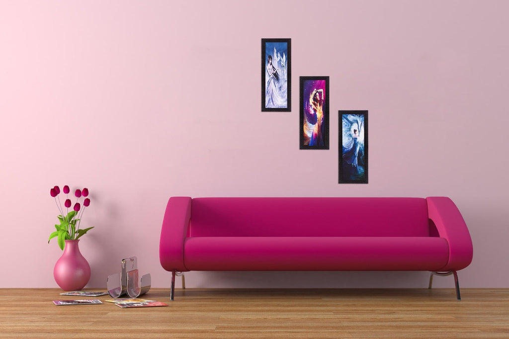 Set Of 3 Beautiful Angels Satin Matt Texture UV Art Painting Kafalo