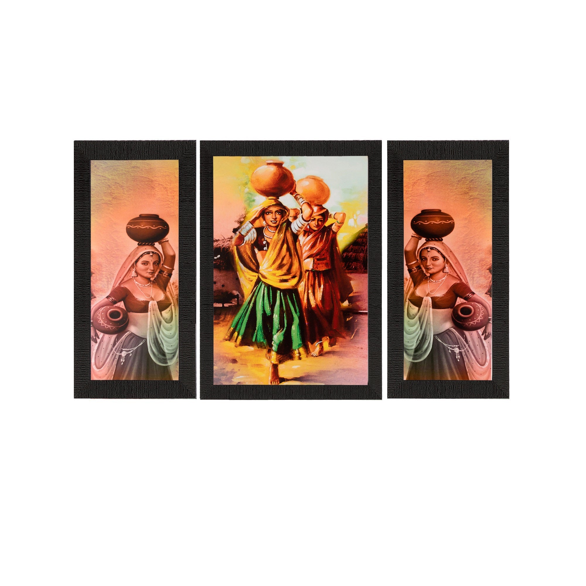 Set of 3 Satin Matt Textured Art Painting Kafalo