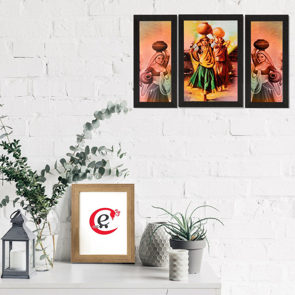 Set of 3 Satin Matt Textured Art Painting Kafalo