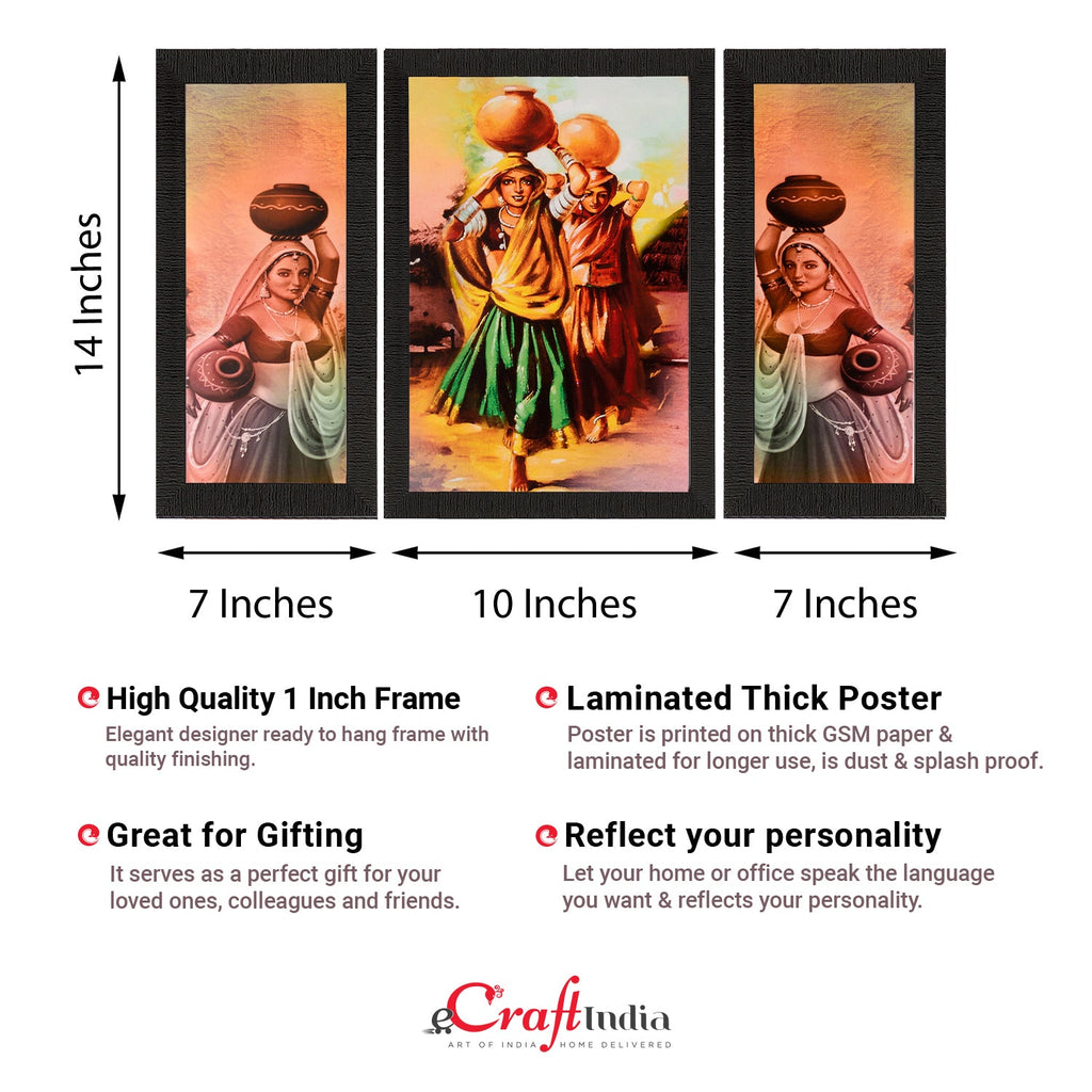Set of 3 Satin Matt Textured Art Painting Kafalo