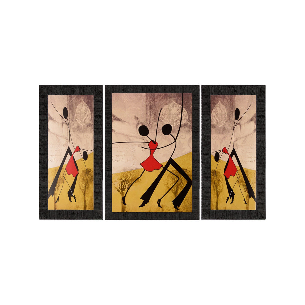 Set of 3 Satin Matt Textured Art Painting Kafalo