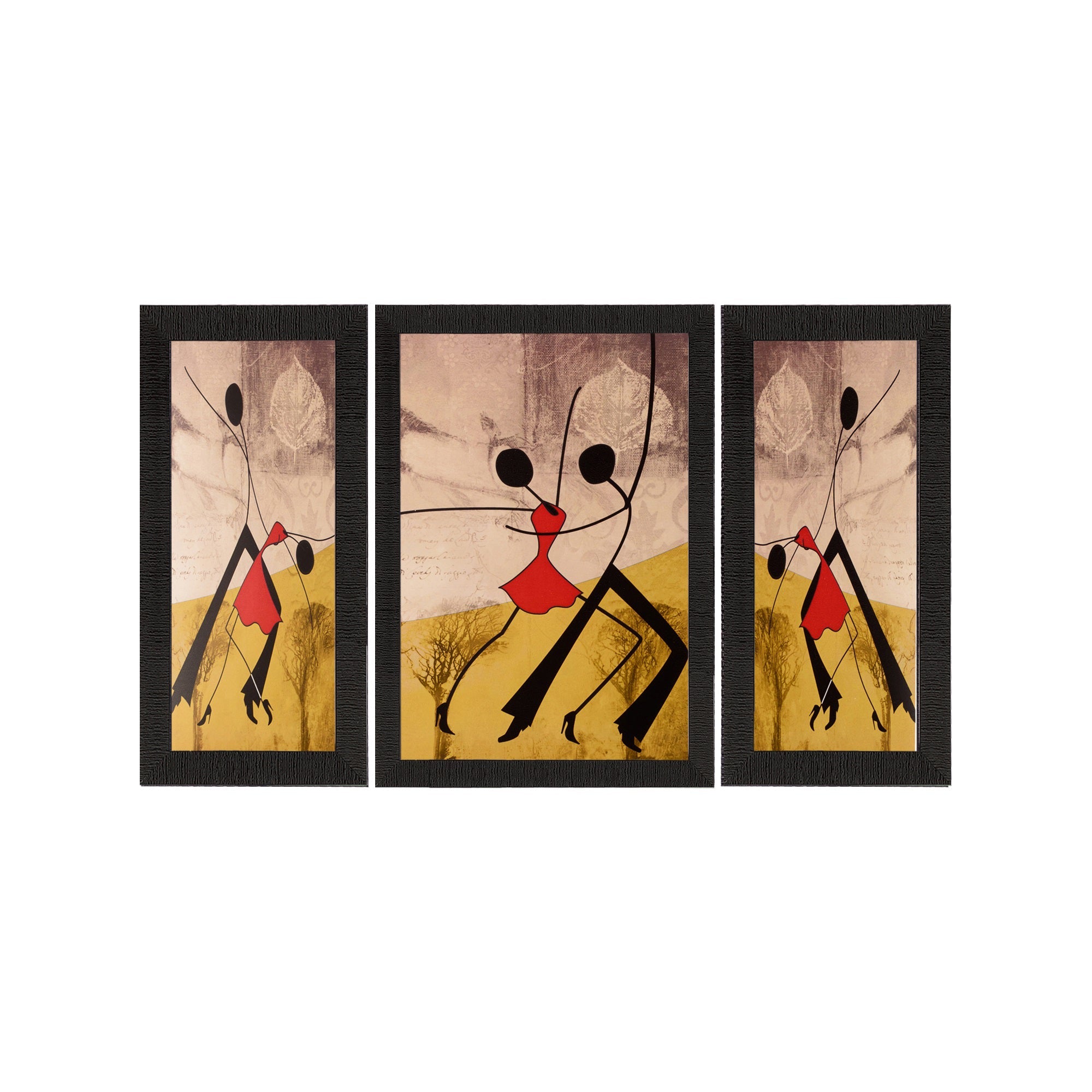 Set of 3 Satin Matt Textured Art Painting Kafalo