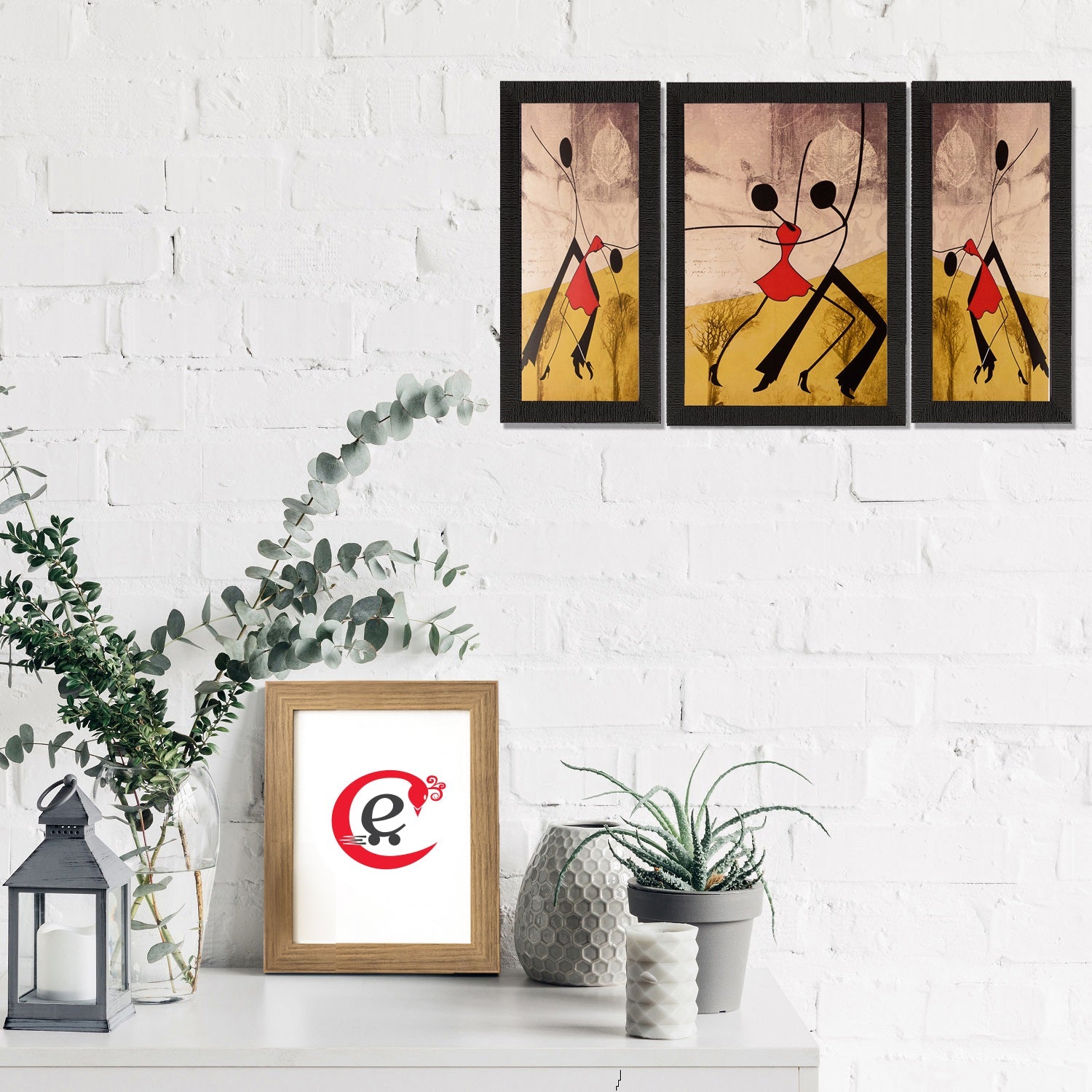 Set of 3 Satin Matt Textured Art Painting Kafalo