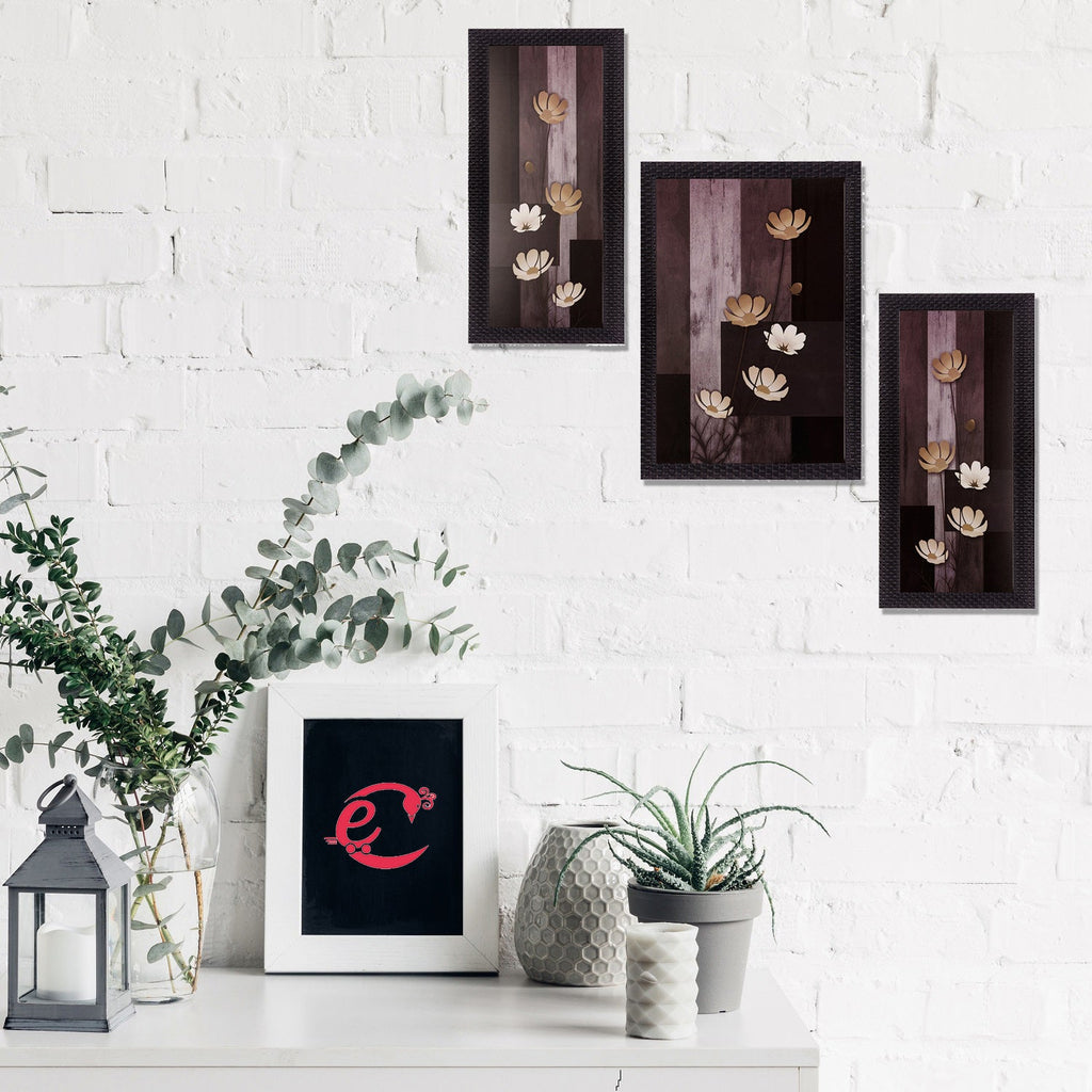 Set of 3 Satin Matt Textured Art Painting Kafalo