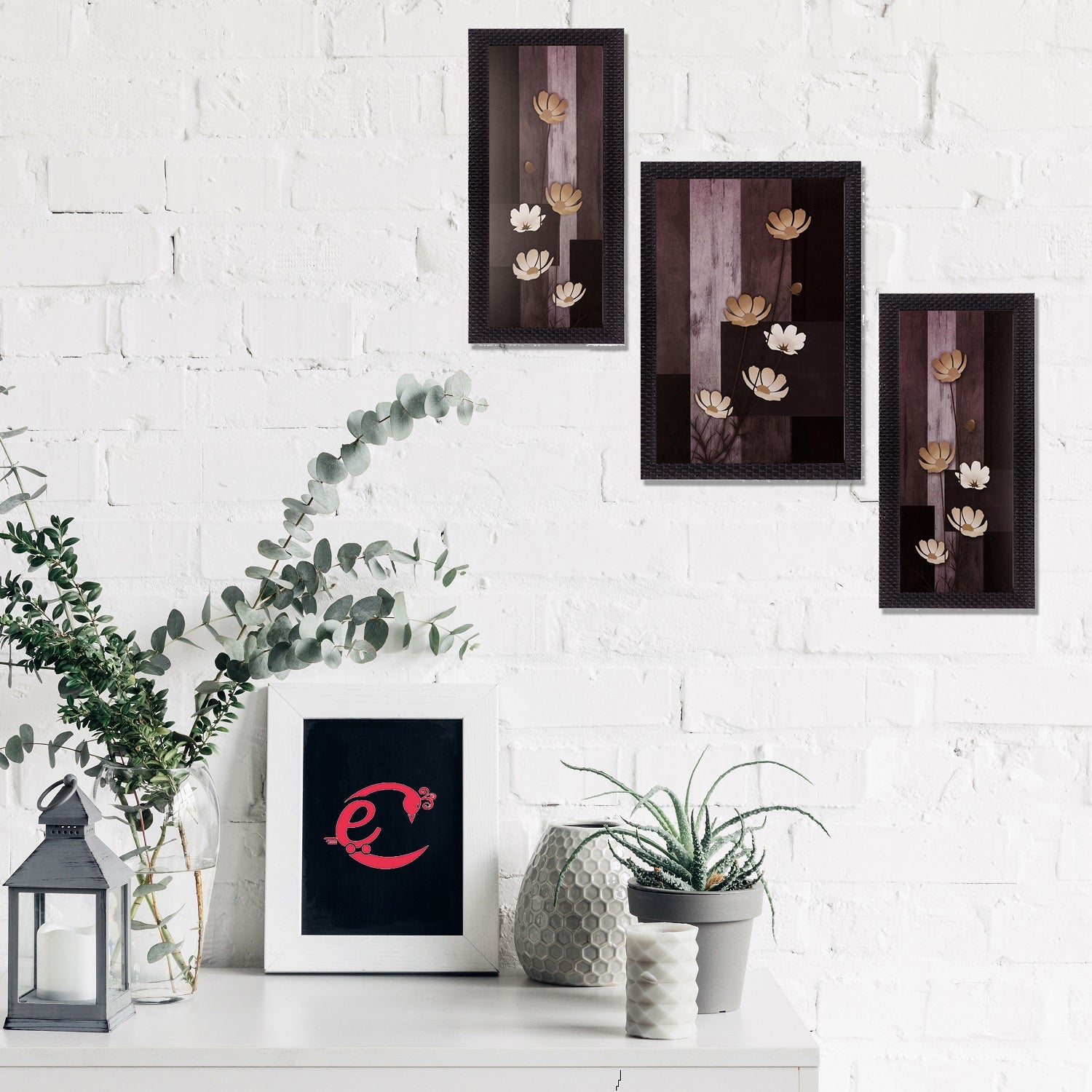 Set of 3 Satin Matt Textured Art Painting Kafalo