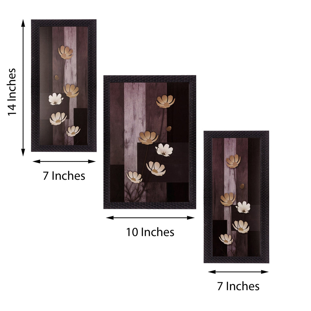Set of 3 Satin Matt Textured Art Painting Kafalo