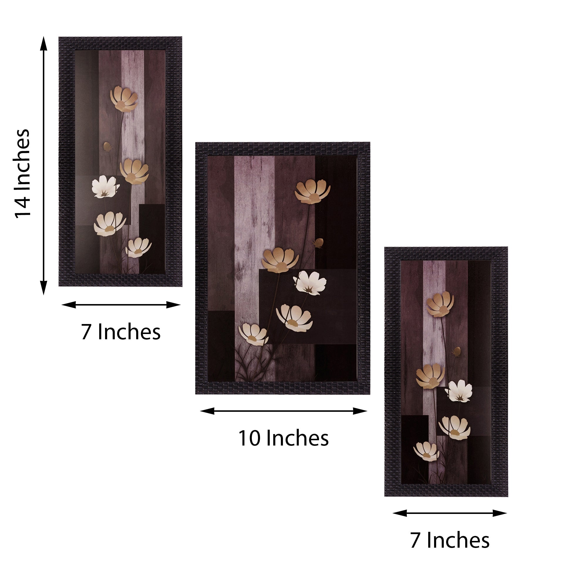 Set of 3 Satin Matt Textured Art Painting Kafalo