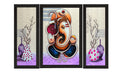 Set Of 3 Ganesha Satin Matt Texture UV Art Painting Kafalo