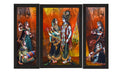 Set Of 3 Musical Radha With Krishna Satin Matt Texture UV Art Painting Kafalo
