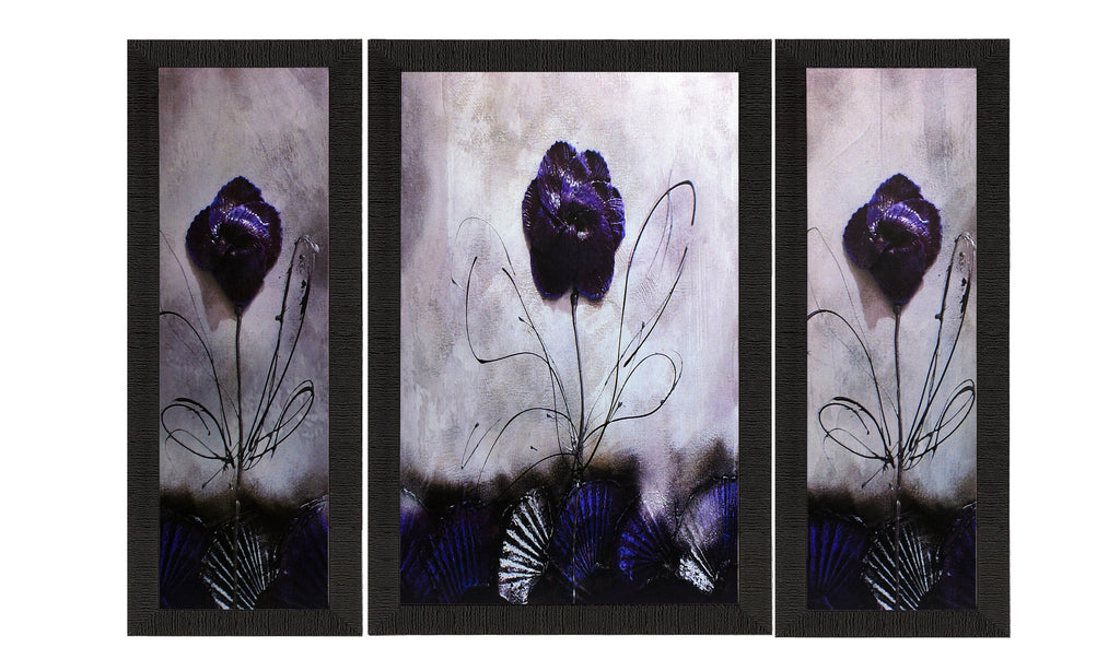 Set Of 3 Glossy Purple Satin Matt Texture UV Art Painting Kafalo