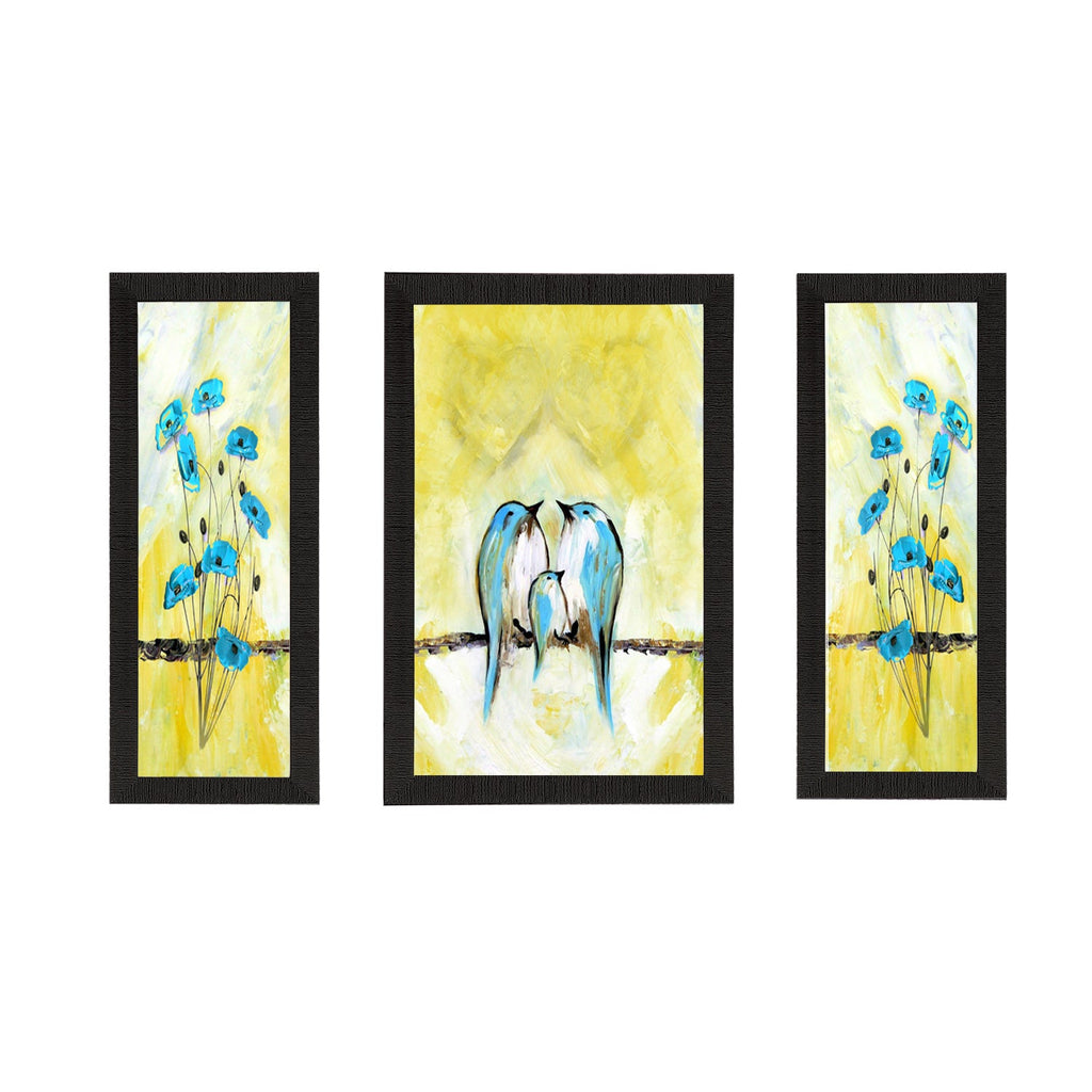 Set of 3 Flying Birds Satin Matt Texture UV Art Painting Kafalo