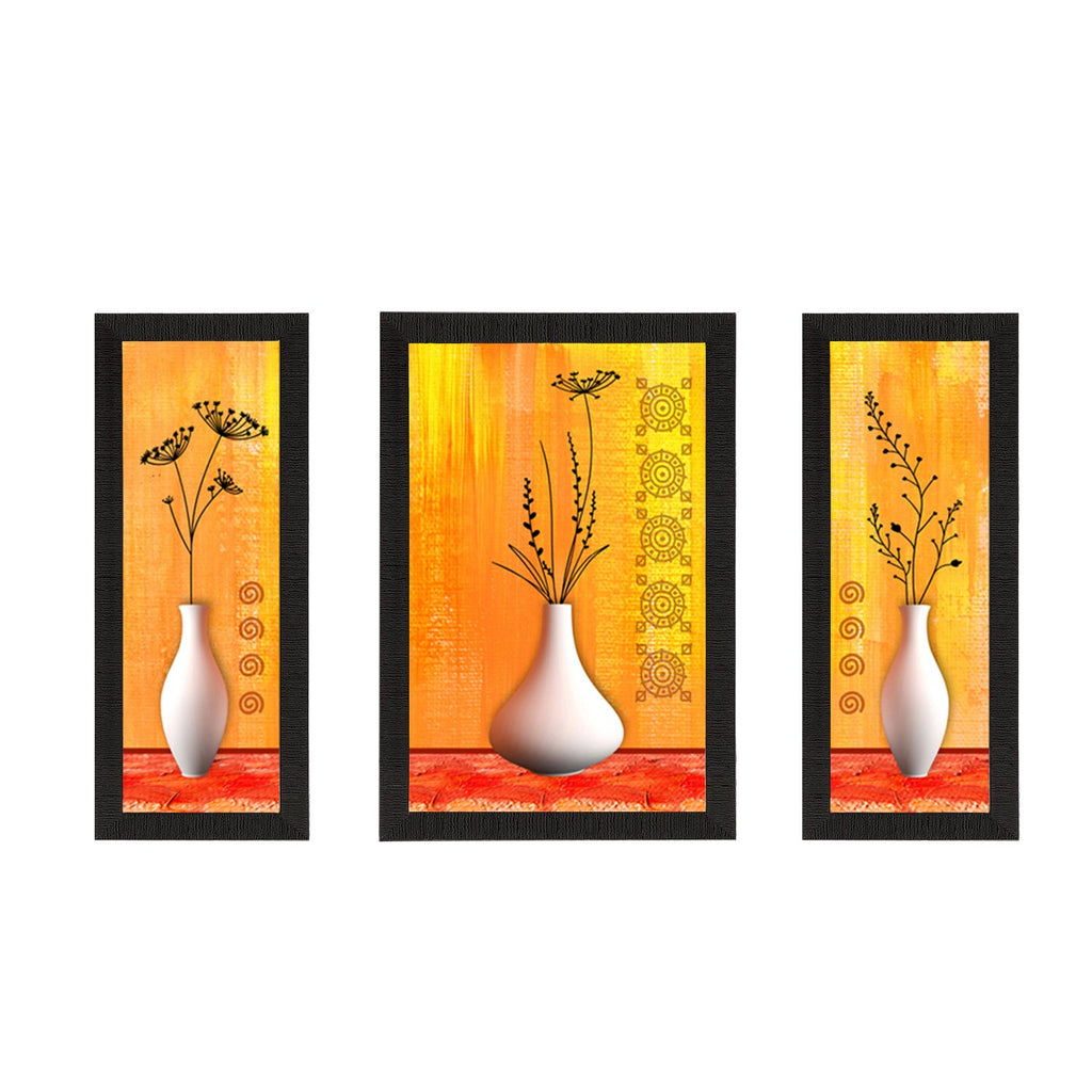 Set Of 3 Botanical Floral Satin Matt Texture UV Art Painting Kafalo