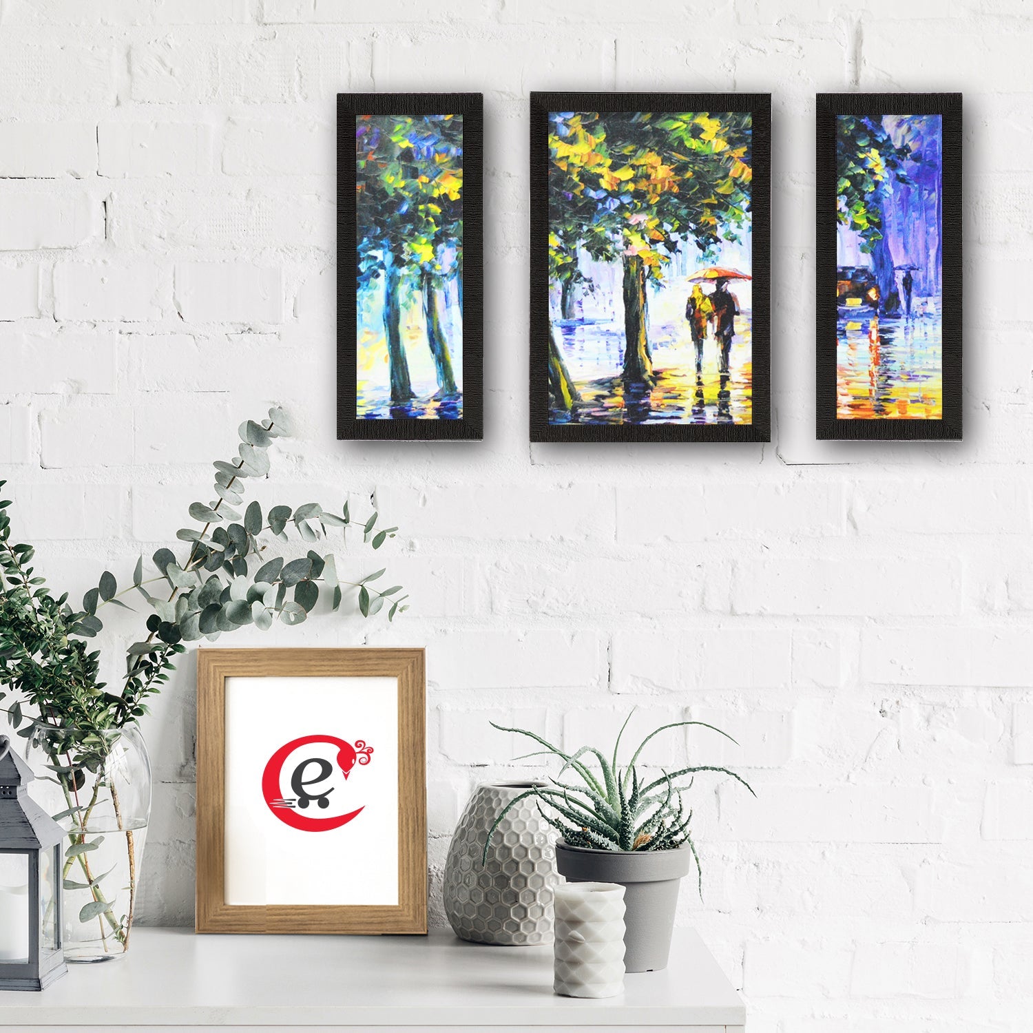 Set Of 3 Beautiful Loving Couple Satin Matt Texture UV Art Painting Kafalo