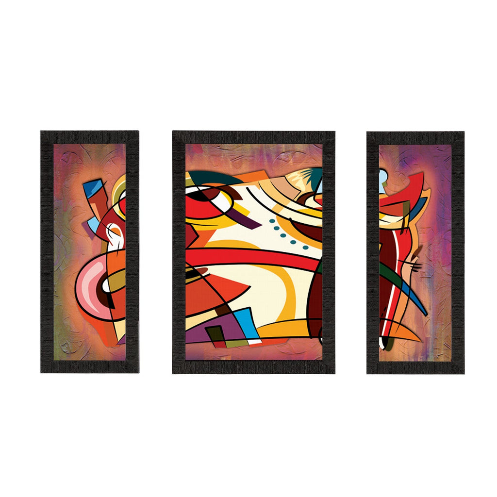 Set Of 3 Abstract Satin Matt Texture UV Art Painting Kafalo