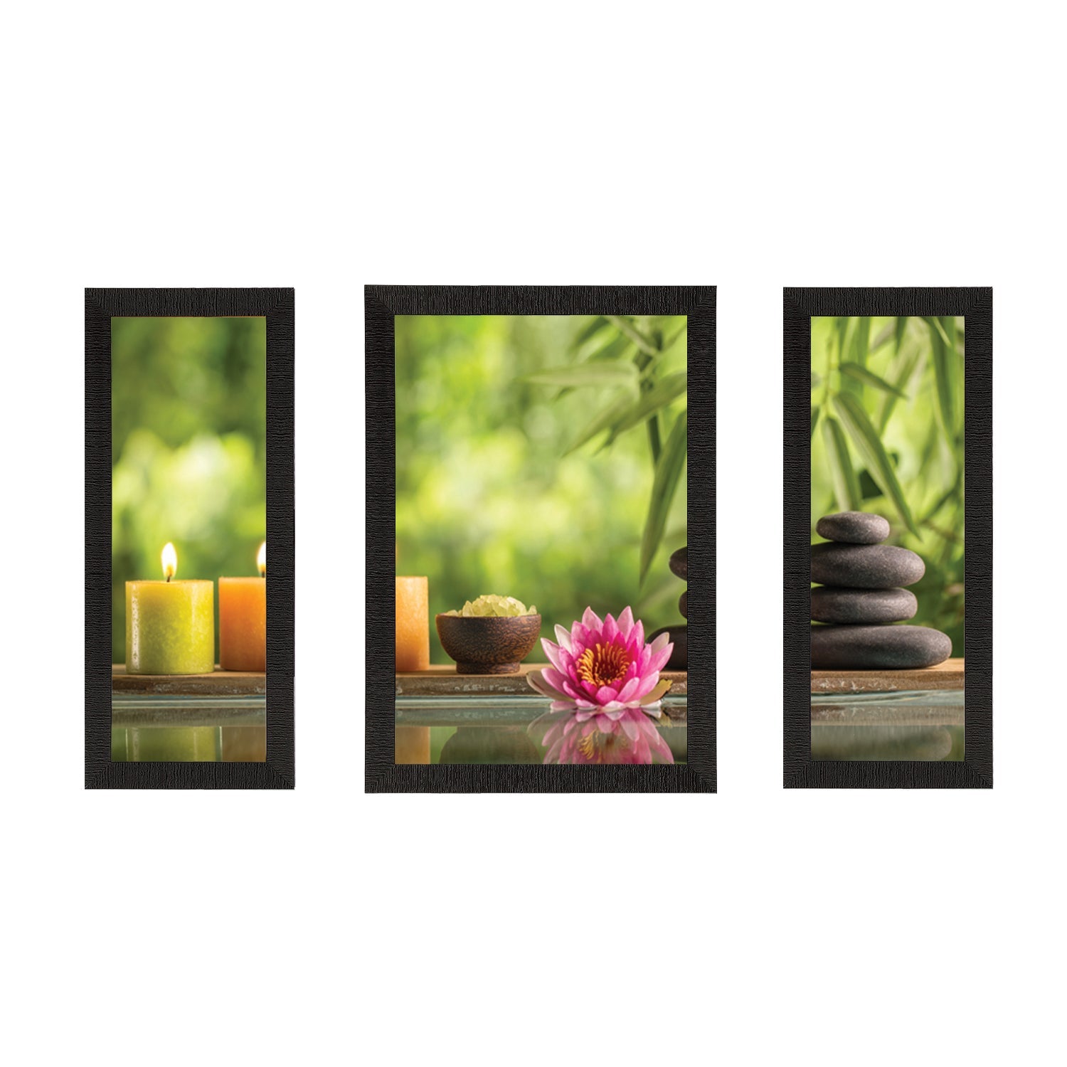 Set of 3 Floral Theme Satin Matt Texture UV Art Painting Kafalo