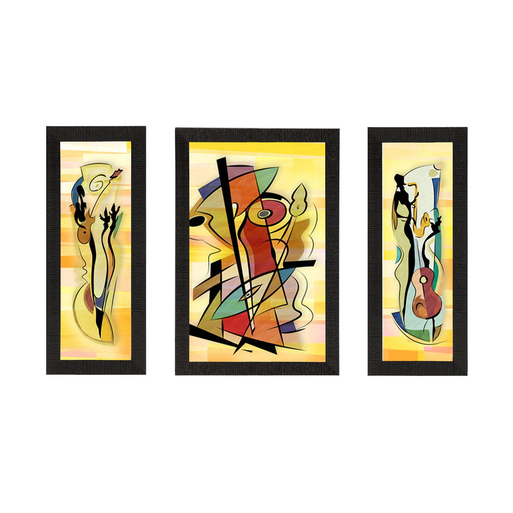 Set of 3 Abstract Object Satin Matt Texture UV Art Painting Kafalo