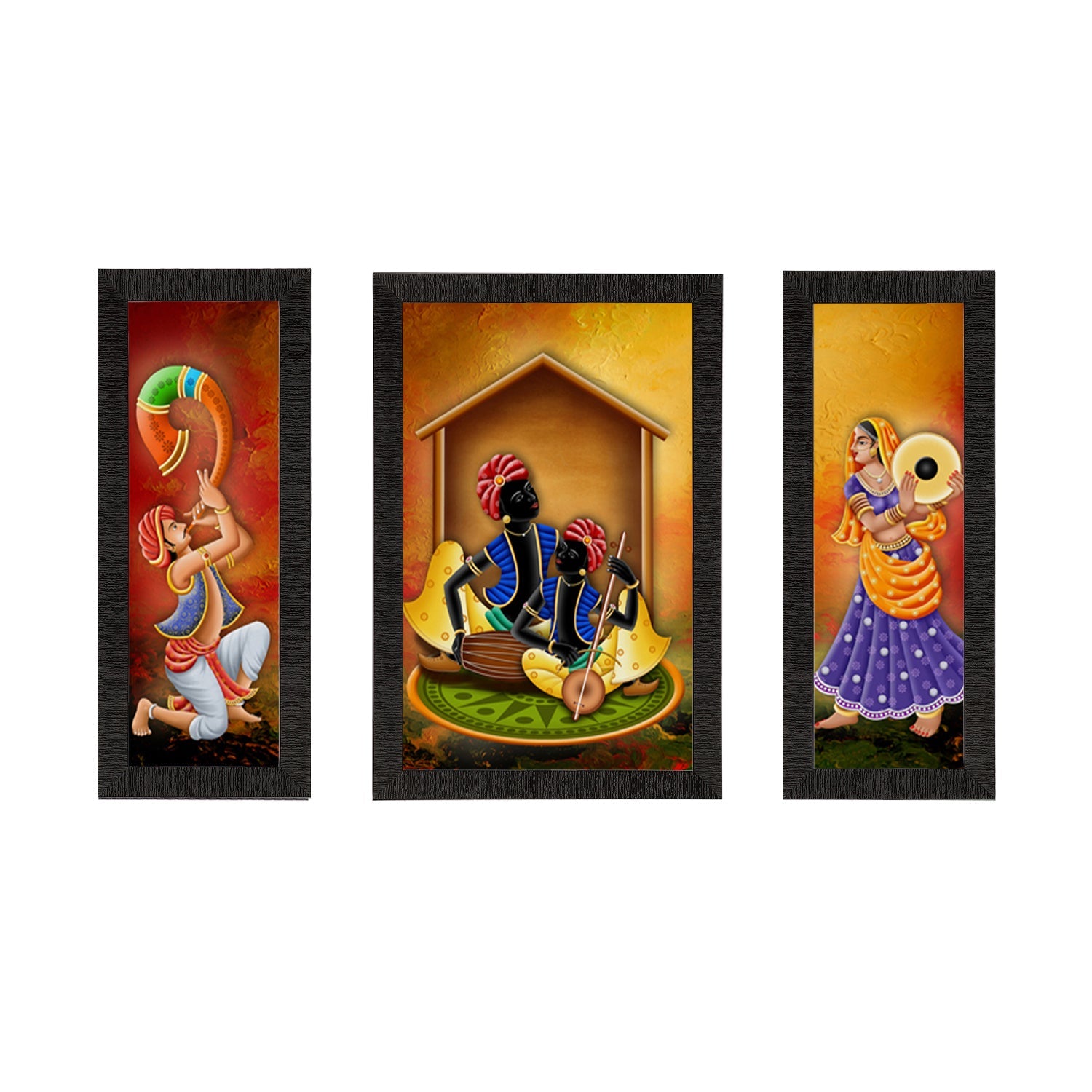 Set of 3 Musician Satin Matt Texture UV Art Painting Kafalo