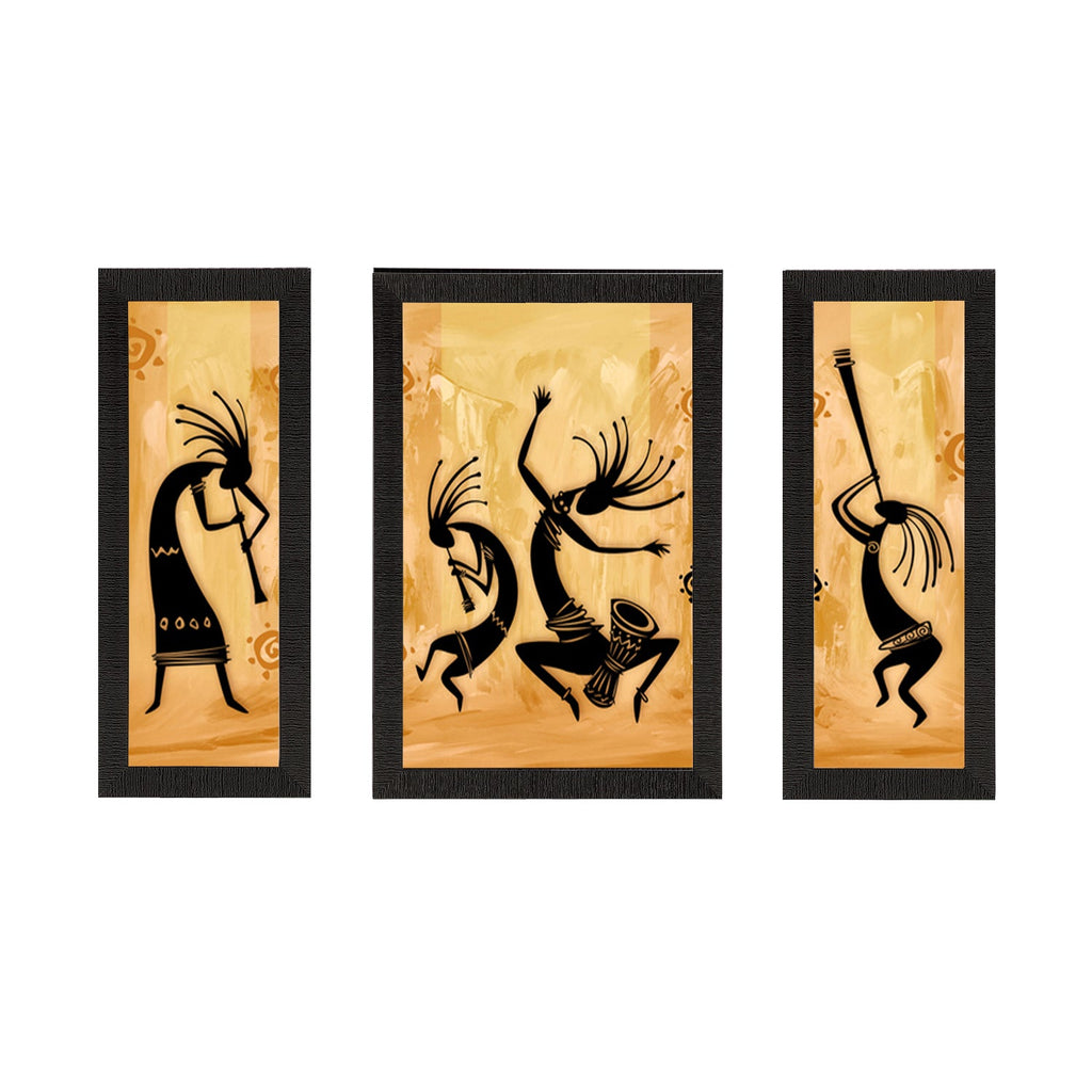 Set of 3 Abstract Dancing Creatures Satin Matt Texture UV Art Painting Kafalo