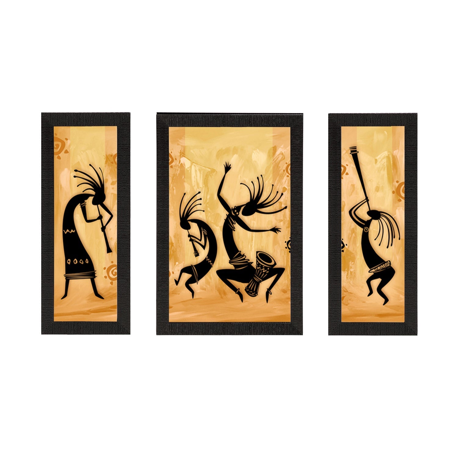 Set of 3 Abstract Dancing Creatures Satin Matt Texture UV Art Painting Kafalo