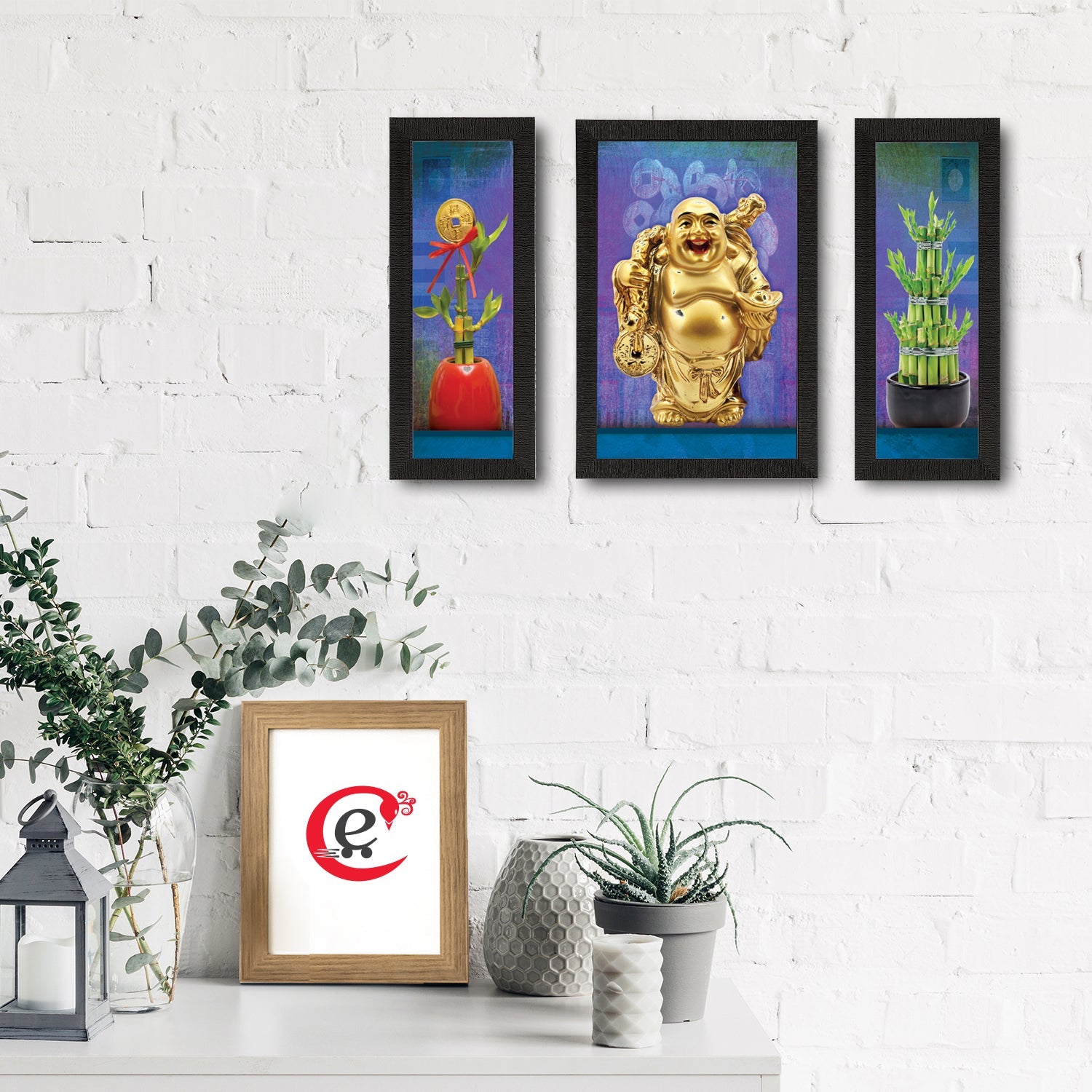Set of 3 Lord Buddha Satin Matt Texture UV Art Painting Kafalo