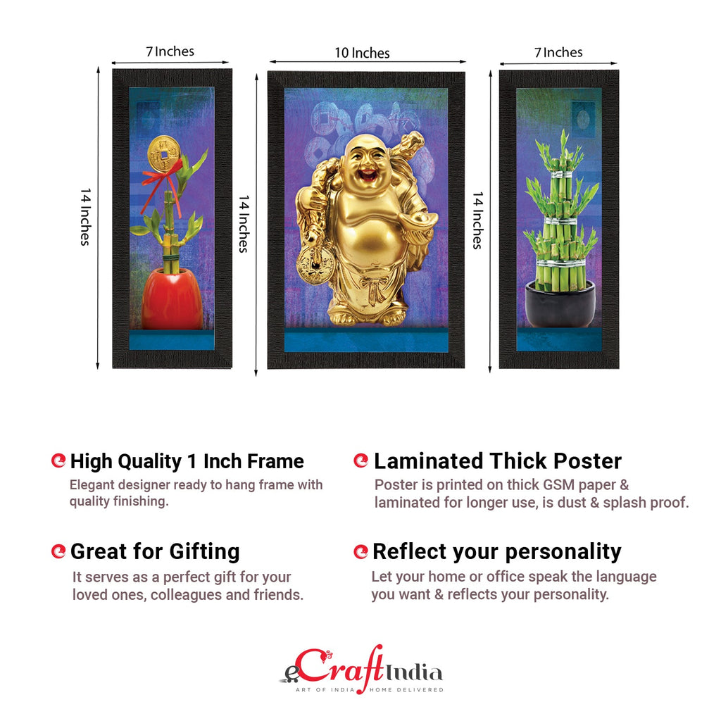 Set of 3 Lord Buddha Satin Matt Texture UV Art Painting Kafalo